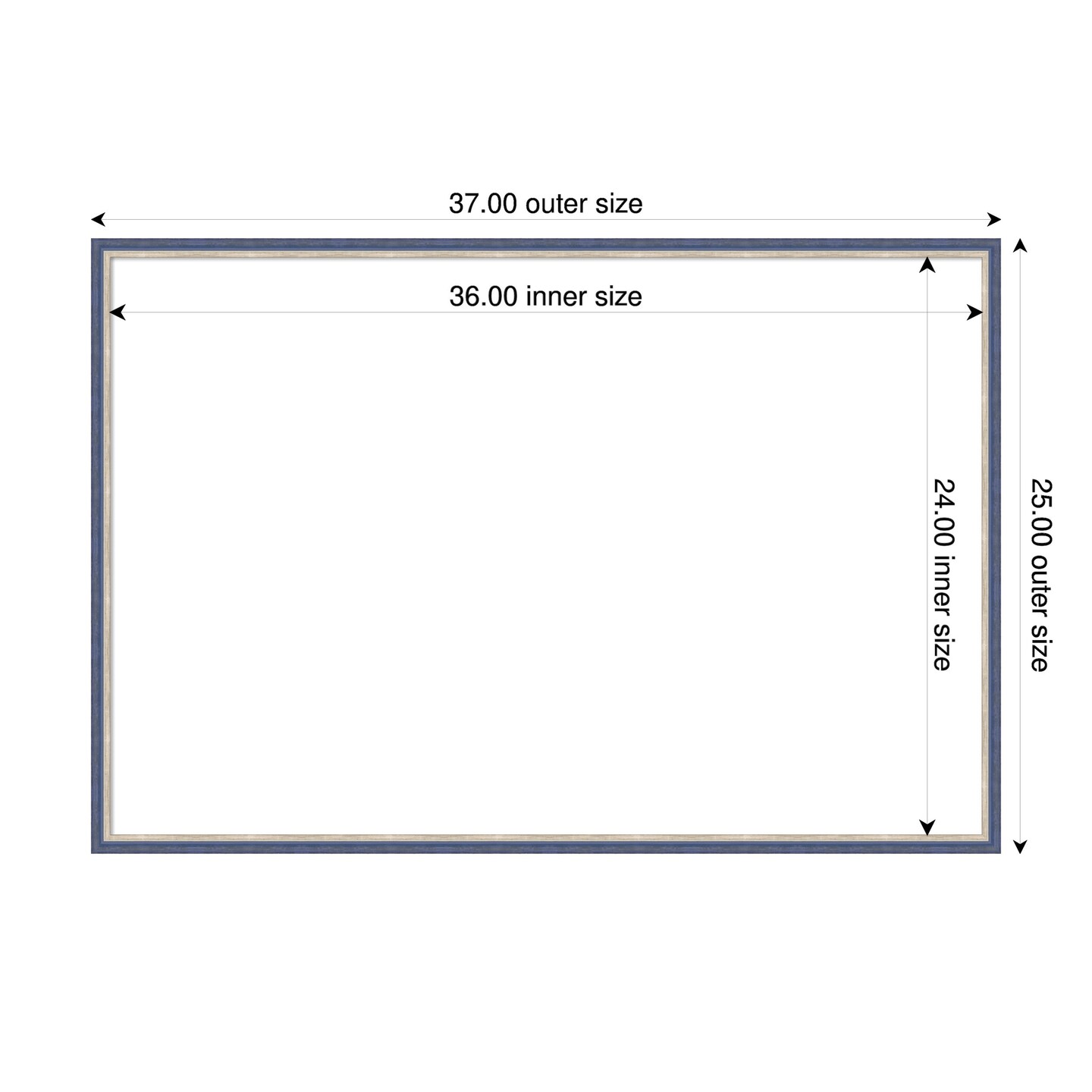 Theo Narrow Framed Dry Erase Magnetic Board, Size: Board Size