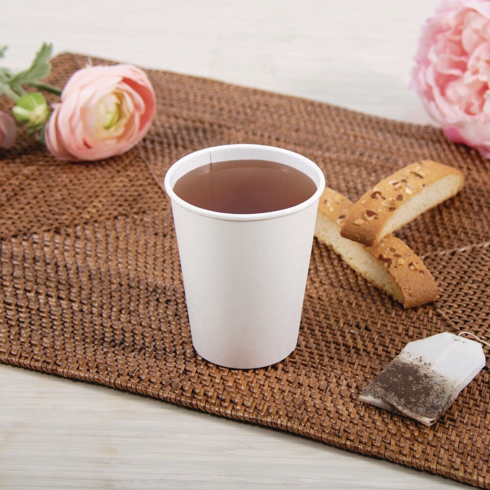 Dart Thermoguard 8 oz. Insulated Paper Hot Cups - White Sustainable Forest Design (40/Pack)