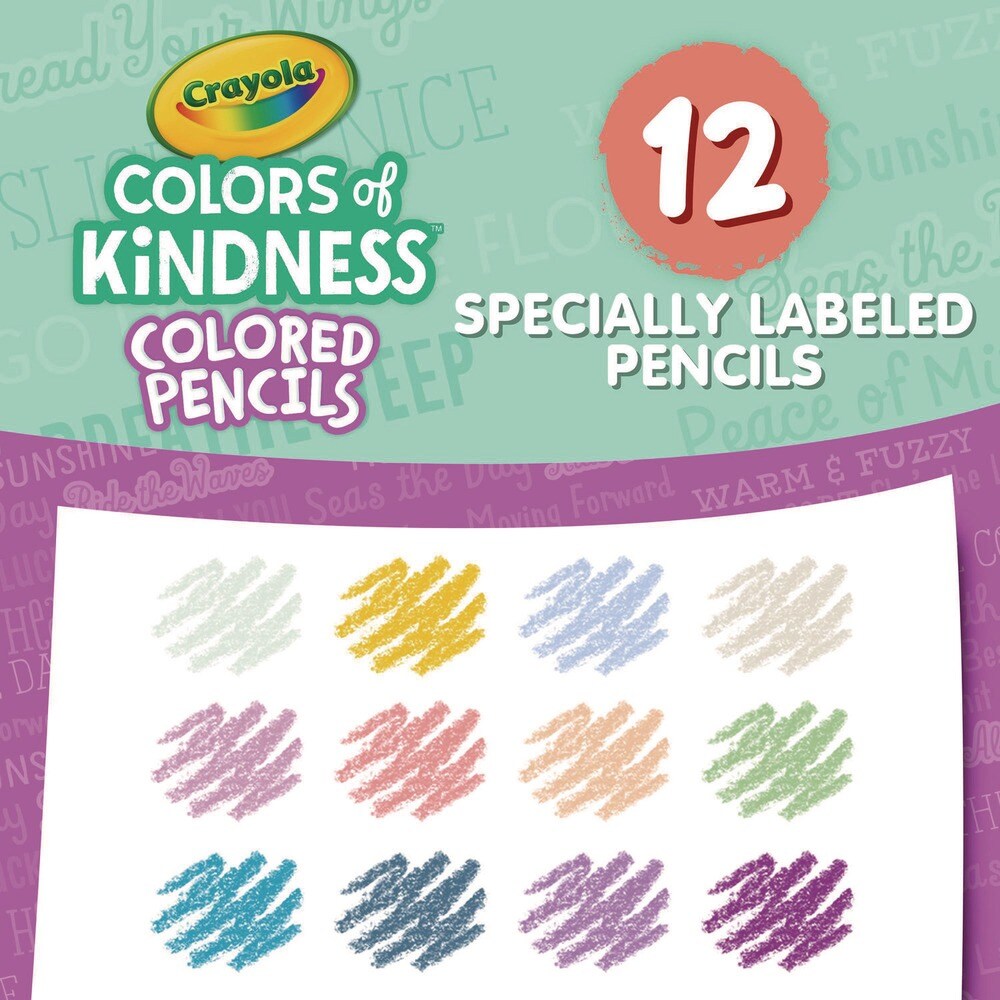 Crayola Colors of Kindness Colored Pencils - Assorted Lead and Barrel Colors (12/Box)