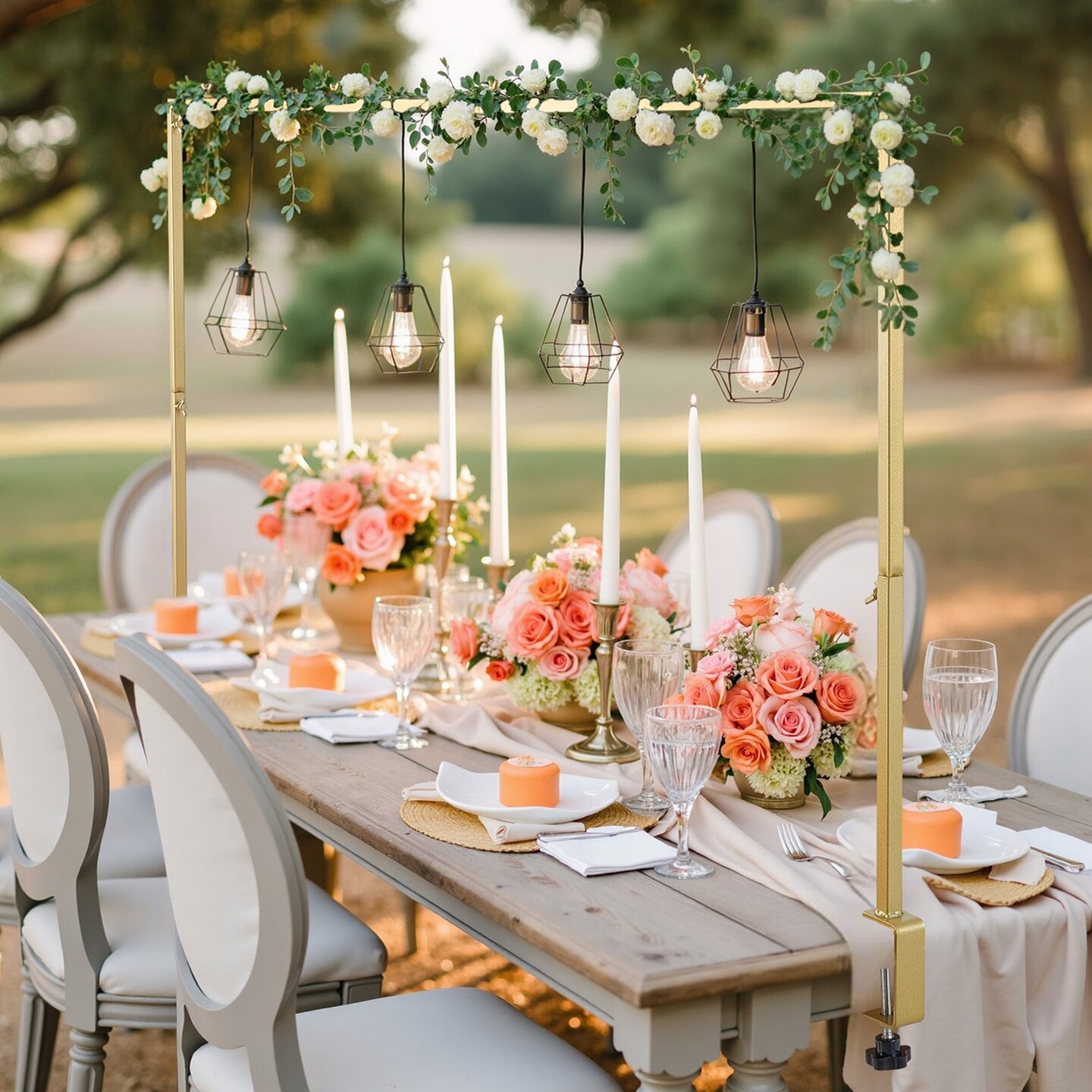 Over-the-Table Balloon Arch Stand, Adjustable Metal Rod Frame for Party Decorations