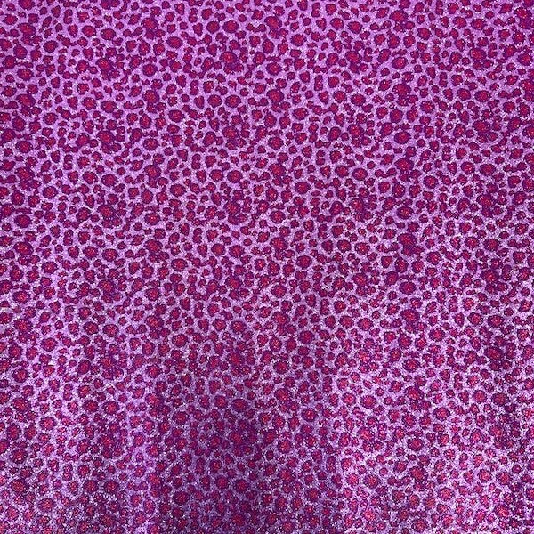 1 Yard Leopard Print Glitter Canvas Vinyl Fabric Fashion Accessories Craft Upholstery 56" Width