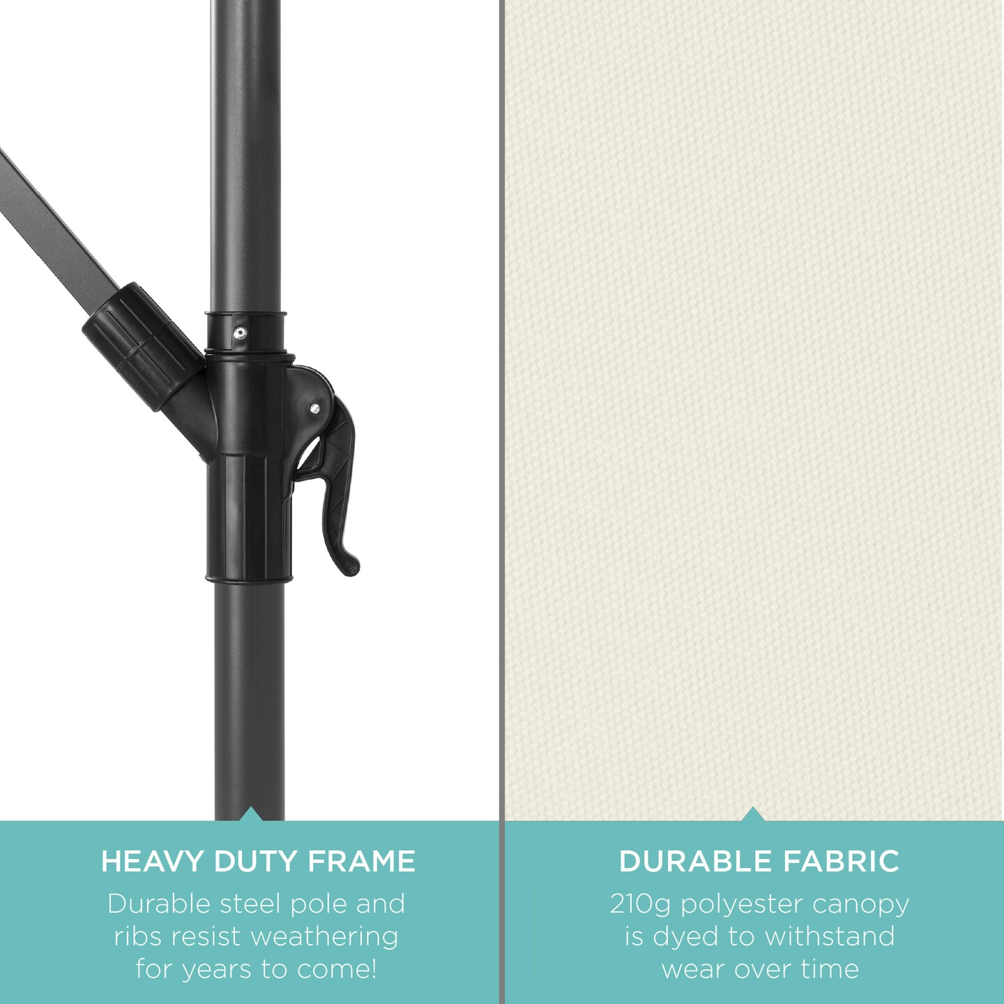 Best Choice Products 10ft Solar LED Offset Hanging Outdoor Market Patio Umbrella w/ Adjustable Tilt