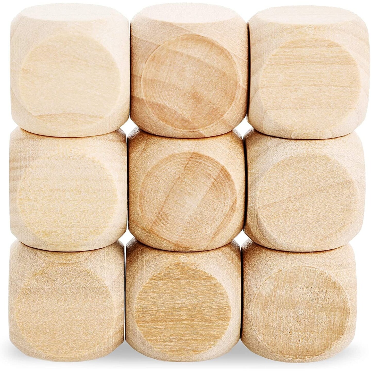 Unfinished Wooden Dice, Blank Square Blocks (0.75 in, 60-Pack)