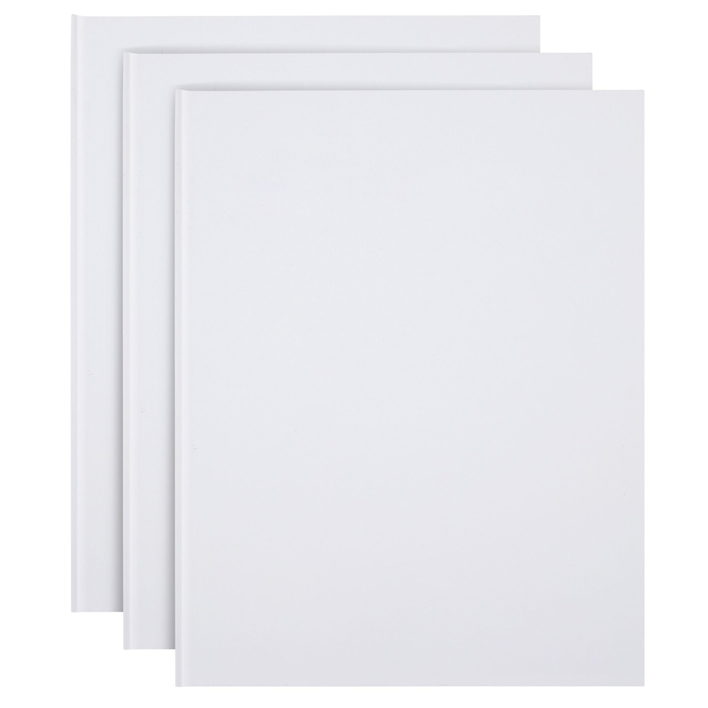 3 Pack 8.5x11 inch White Blank Hardcover Books for Kids to Write Stories, Unlined Scrapbook and Journal - 18 Sheets/36 Pages Each