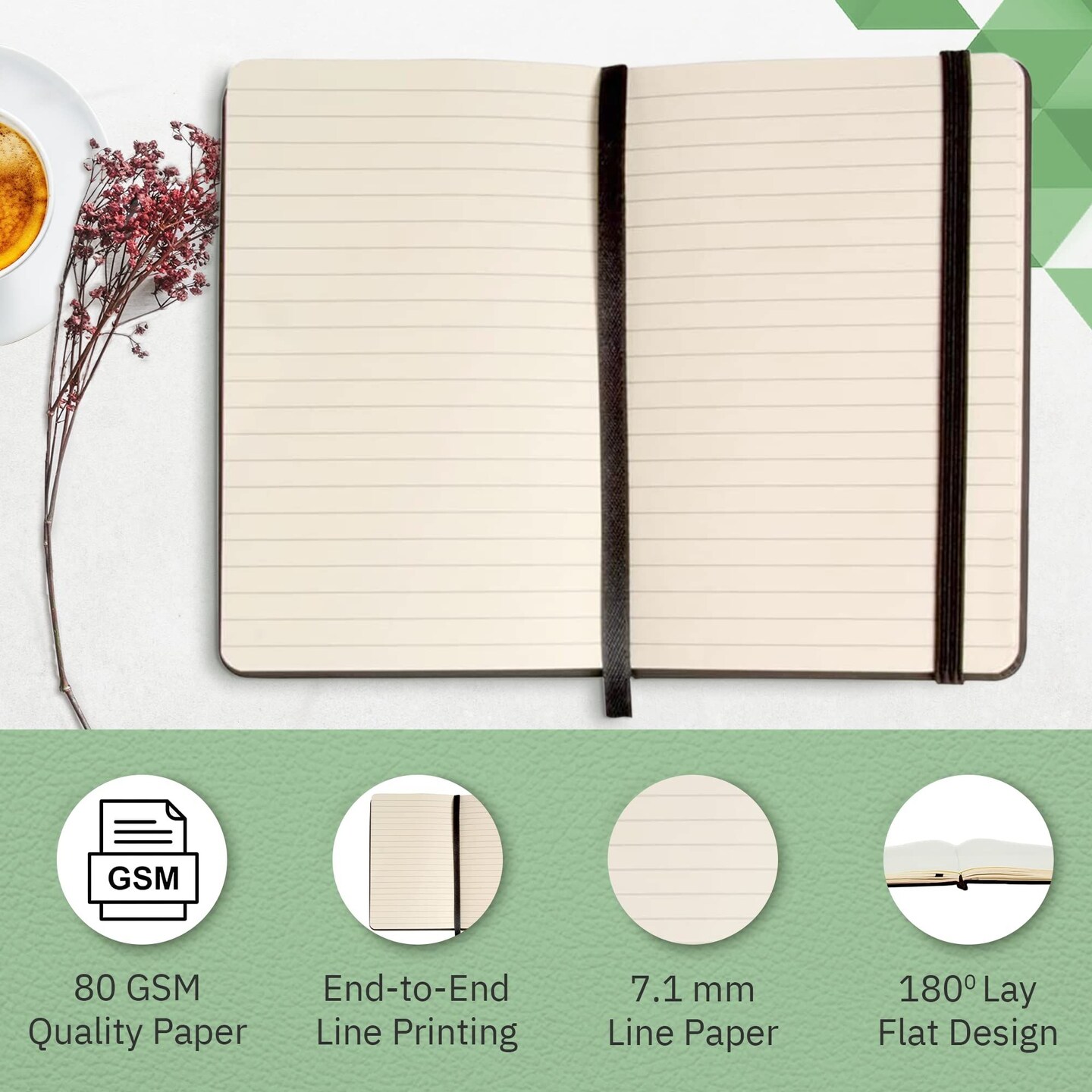 Simply Genius A6 Pocket Size Mini Notebooks with Hardcover - Ruled Small Journal Set for School, Home &#x26; Office - 124 pages (3.7&#x22; x 5.7&#x22;) with Inner Pocket (Turquoise, 6 Pack)
