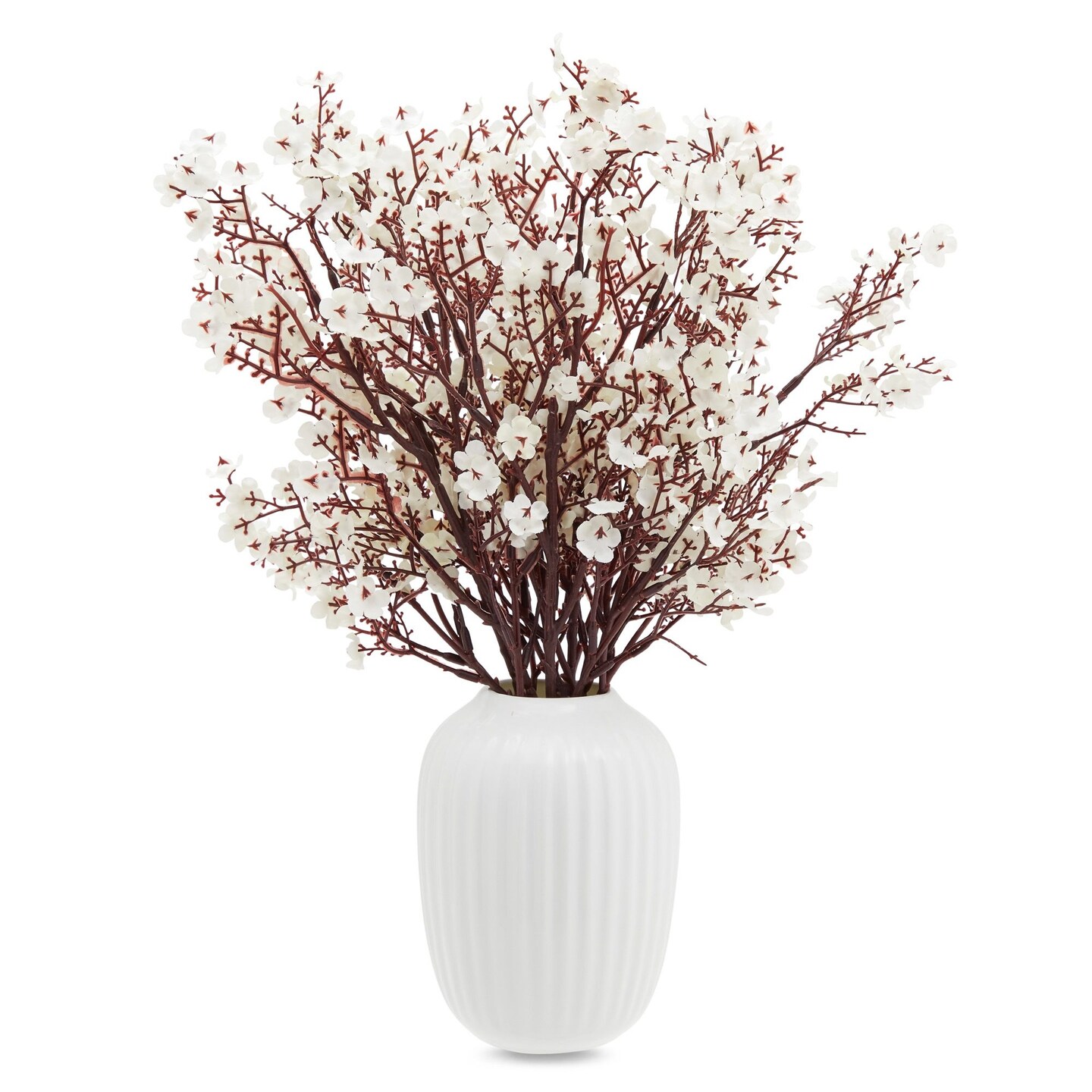 6 Pack Silk Artificial Baby&#x27;s Breath Flowers with Stem, Babies Breath Faux Flower Bouquet, Fake Floral Arrangement for Table Centerpiece Decorations (20 in, White)