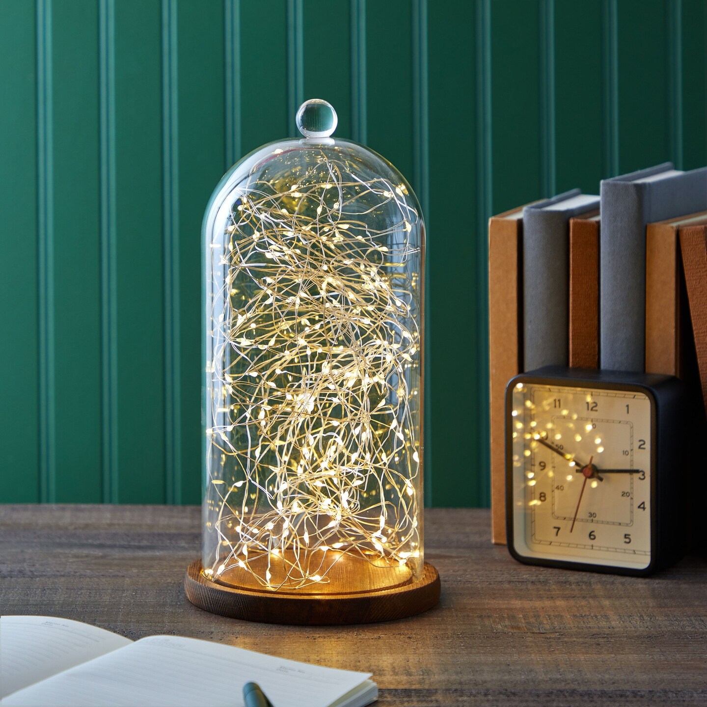 Glass Cloche Dome Bell Jar Display Case with Wooden Base for Plants, Collectibles (5.1x10 In)