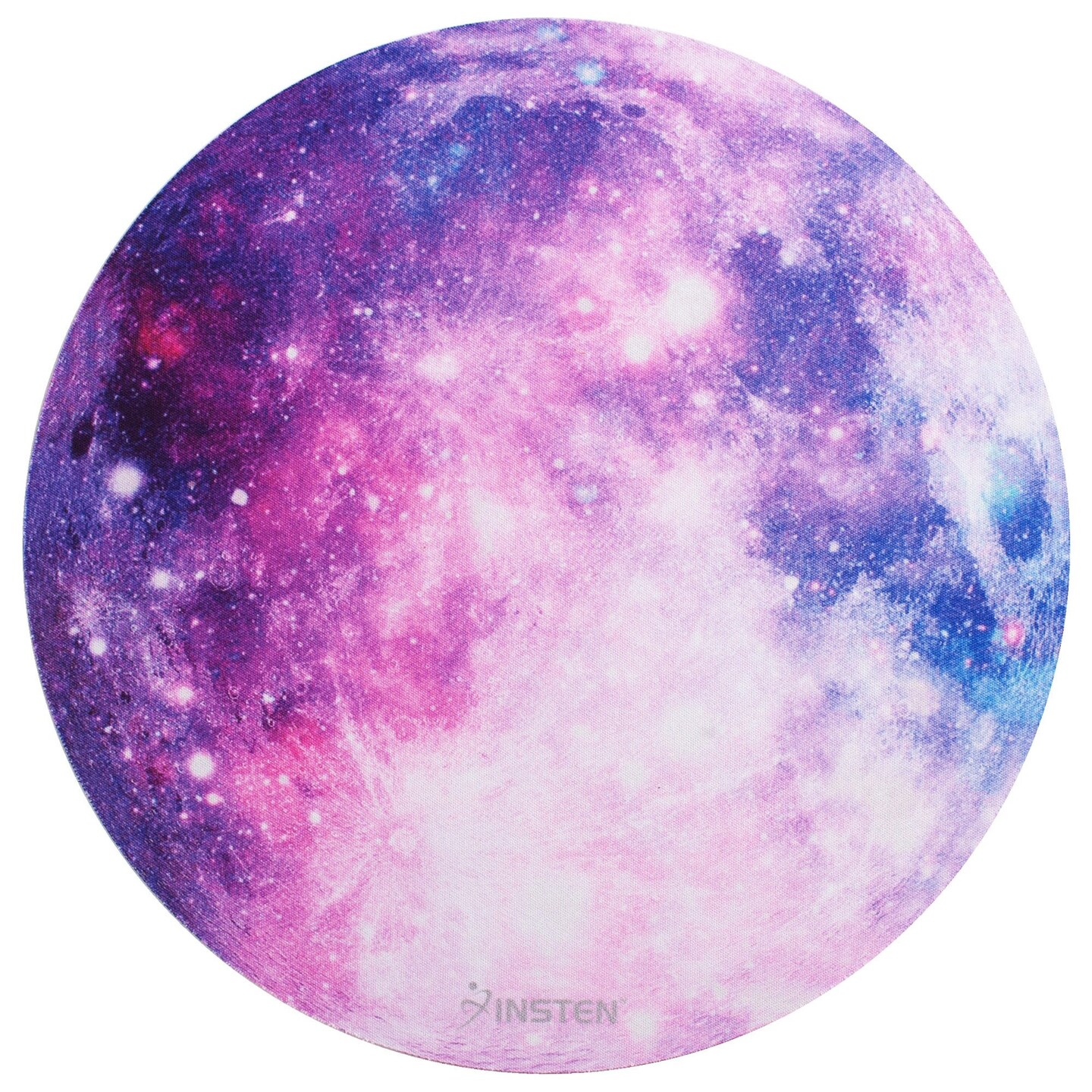 Insten Galaxy Mouse Pad for Computer Desk Laptop, Small Round Desktop Mat, Purple Space, Non-Slip Rubber