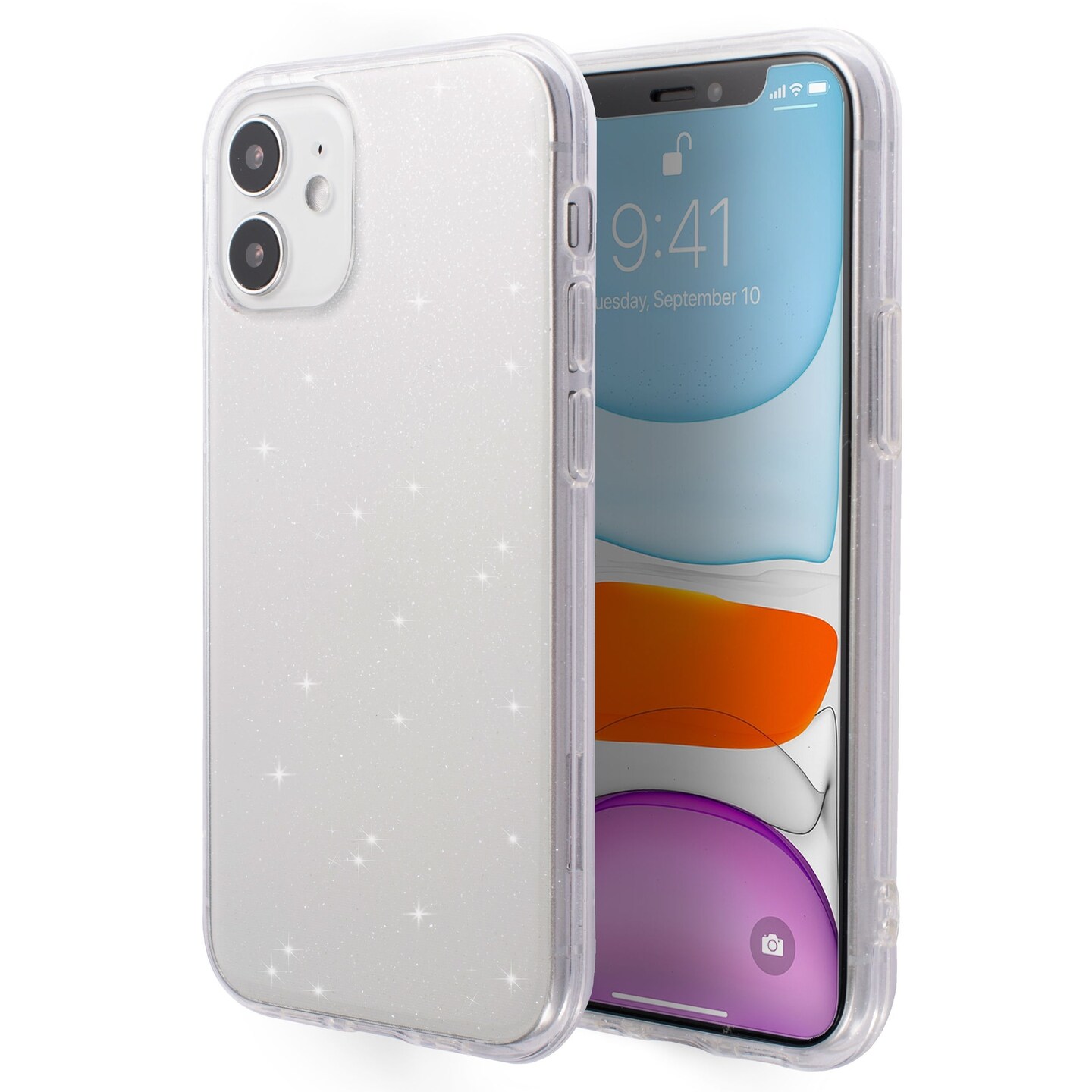 Insten Glitter Case Compatible with iPhone 12 Mini Case 5.4 Inch, Soft TPU Sparkle Protective Cases, Shock Absorption, Crystal Clear Bling Shinny Slim Cover for Women Girls