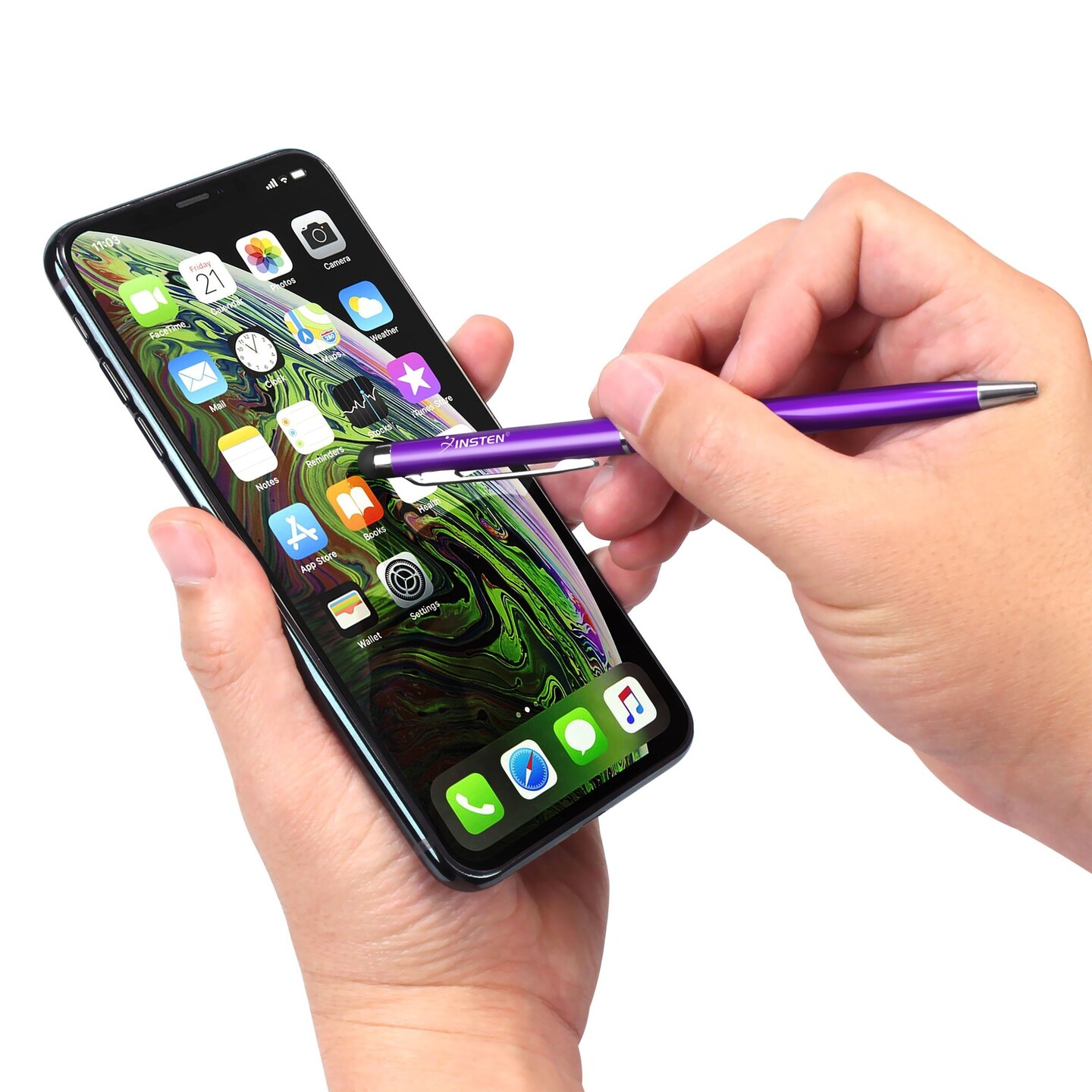 Insten 3pcs 2-in-1 Touch Screen Stylus Ballpoint Pen for Universal Phone Tablet for iPhone 11 / 11 Pro / 11 Pro Max 6S 6 Plus 5.5&#x22; 4.7&#x22; /5S 5C 4S