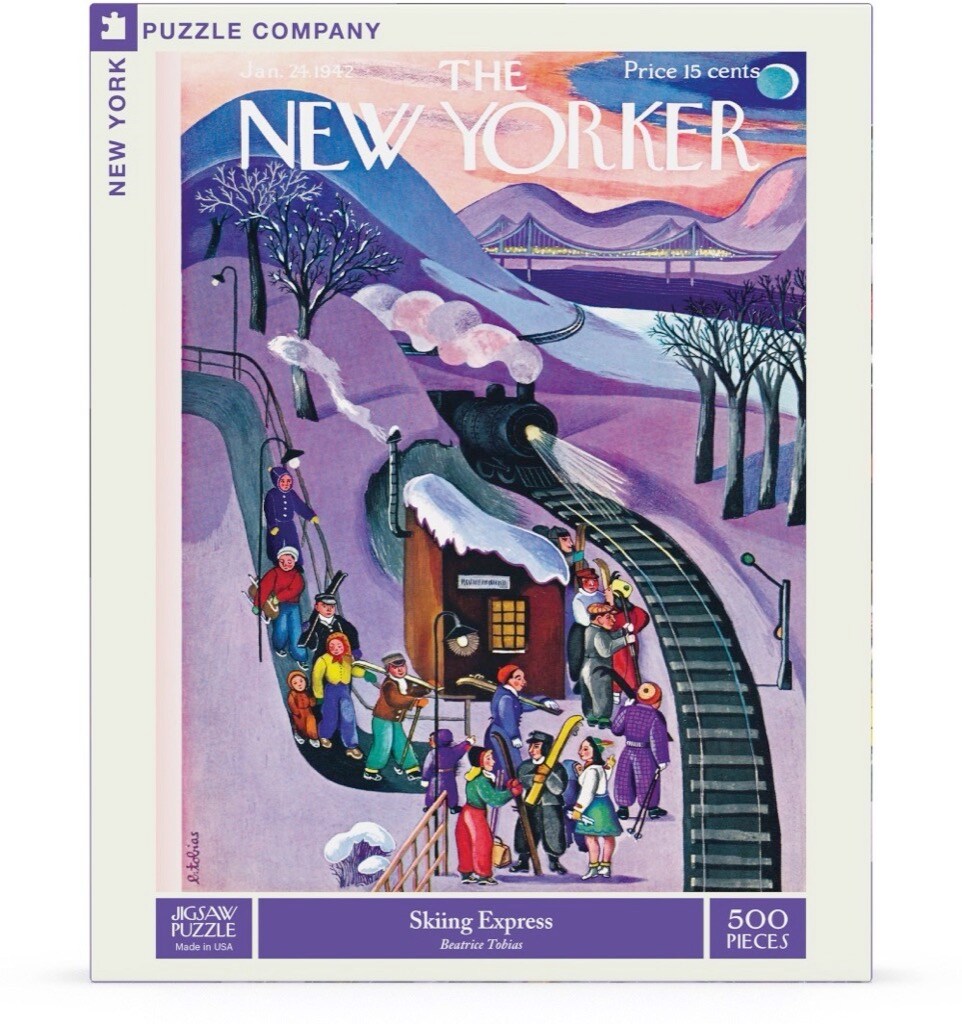 New York Puzzle Company Skiing Express 500 Piece Piece Jigsaw Puzzle