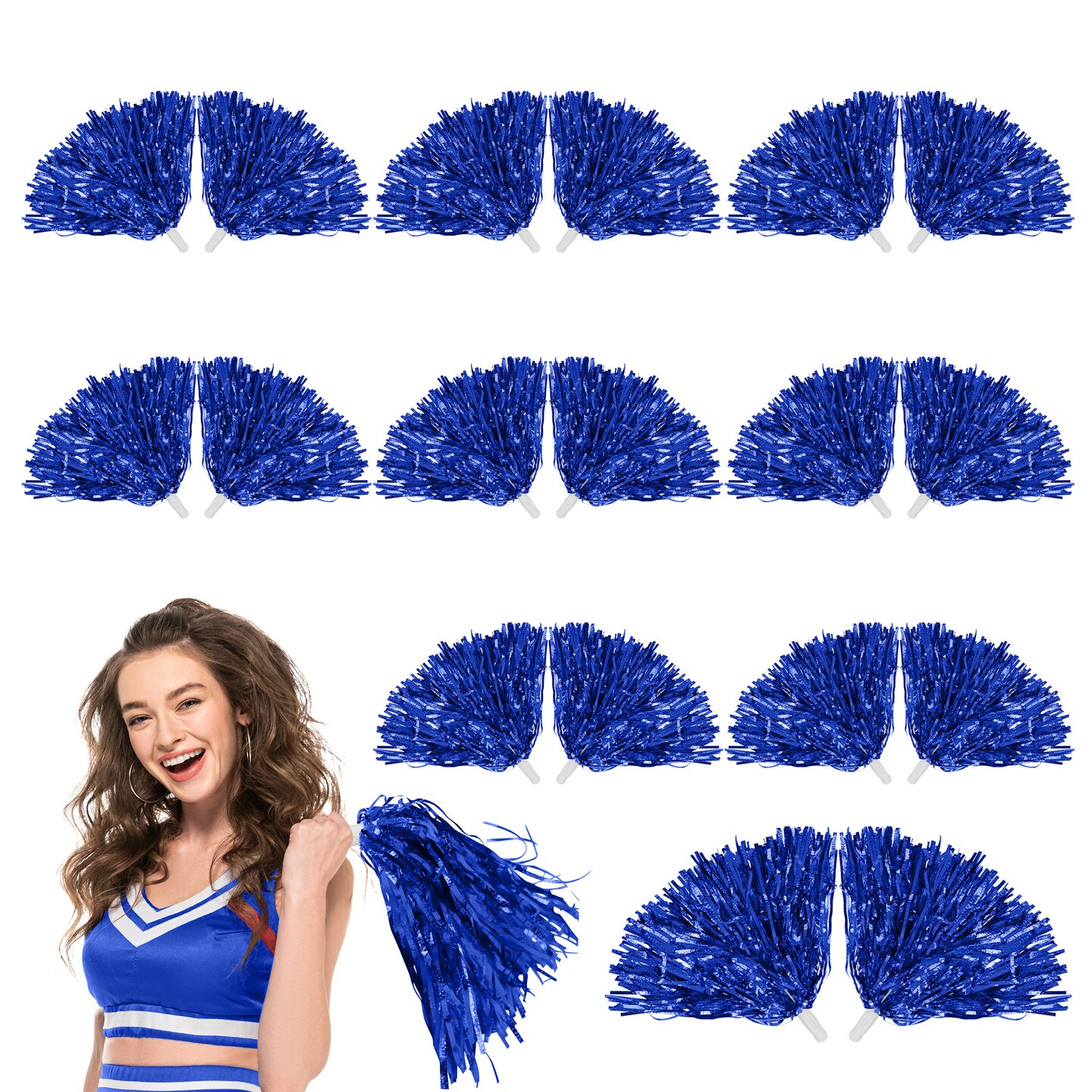 7Penn Cheerleader Pom - 12 Pair Colorful Metallic Cheer Dance Pom Shakers Set