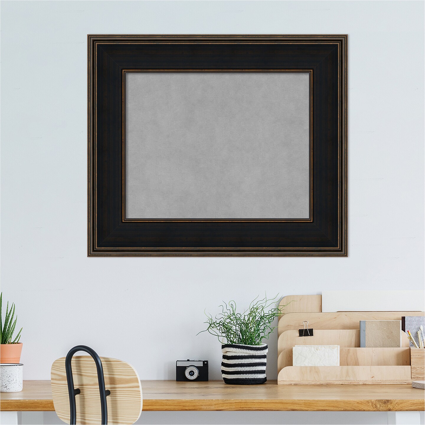 Mezzanine Espresso Wood Framed Magnetic Board
