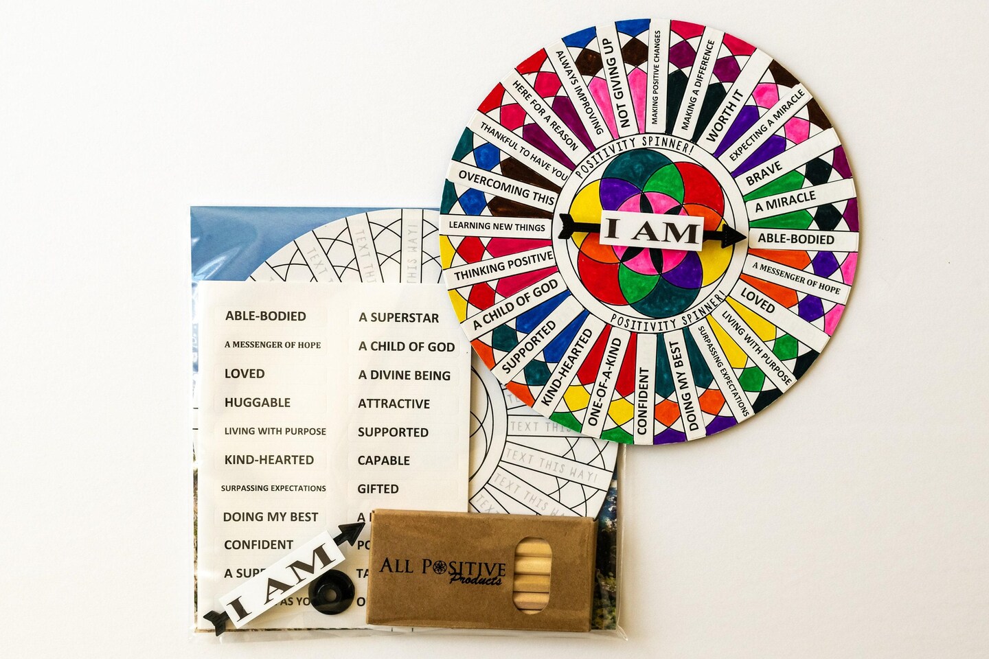 Special Needs Empowerment Coloring Craft Activity Spinner | I Am