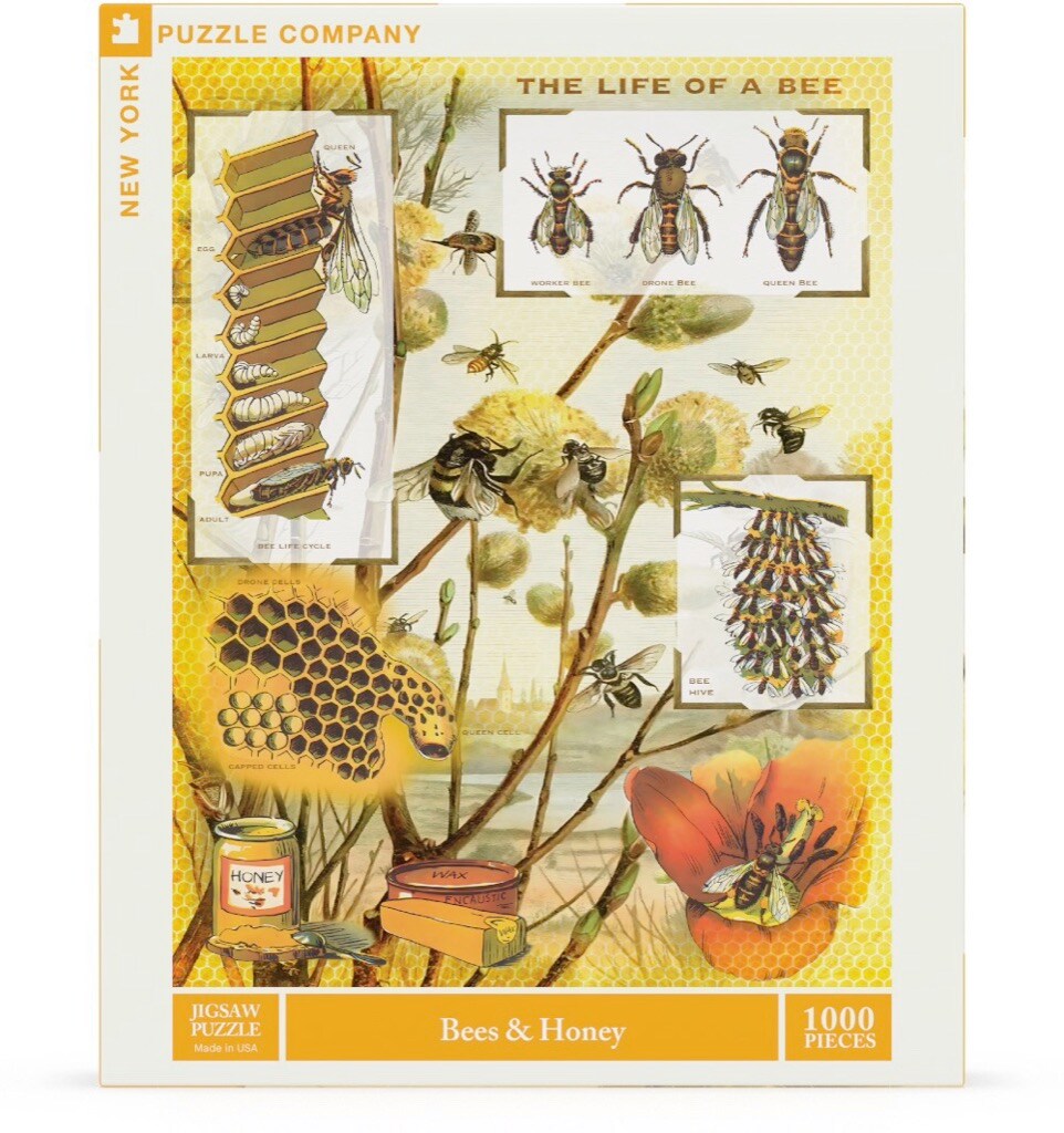 New York Puzzle Company Bees &#x26; Honey 1000 Piece Piece Jigsaw Puzzle