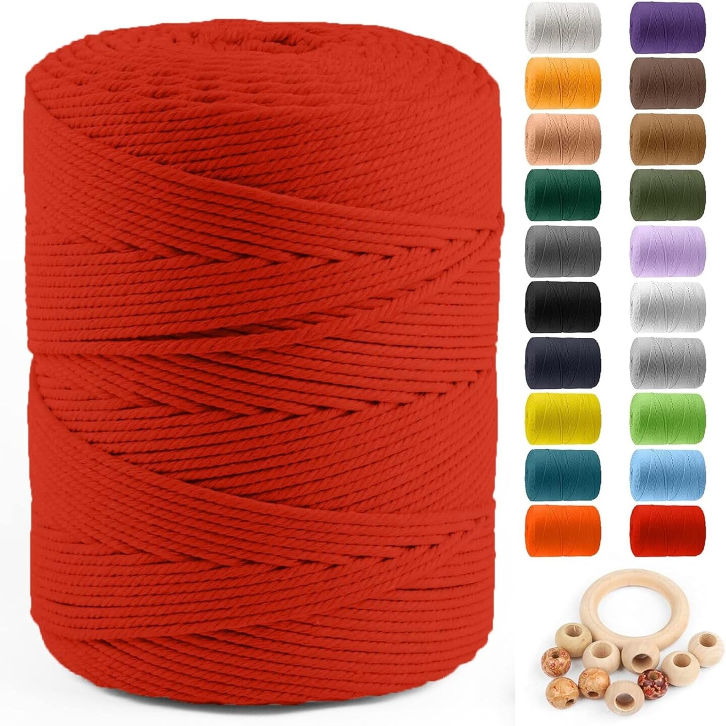 100% Cotton Ombre Macrame Cord - 3mm X 100 Yards, Rainbow Colors For Plant Hangers, Wall Hangings, DIY