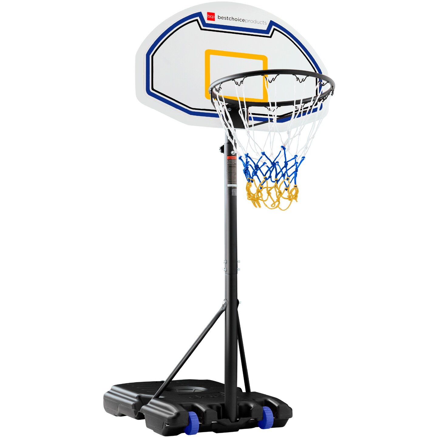 Best Choice Products Kids Height-Adjustable Basketball Hoop, Portable Backboard System w/ 2 Wheels