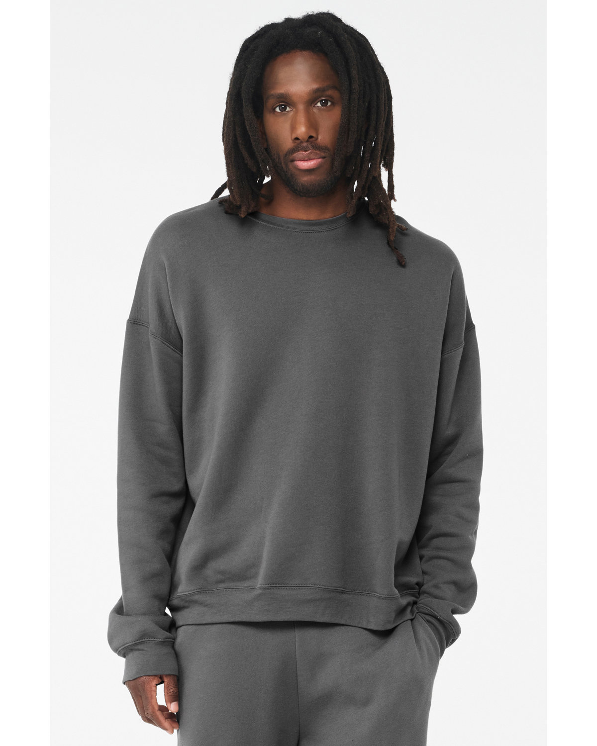 BELLA+CANVAS Unisex Sponge Fleece Drop Shoulder Sweatshirt for Casual, Winter Layering & Workwear