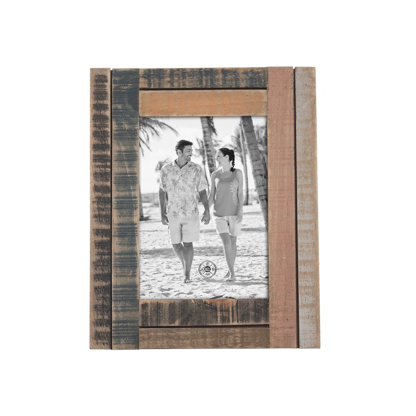 5"x 7" Wood Seaside Village Photo Frame Picture Holder Nautical Lake Coastal for Wall Shelf or Tabletop Decor Decoration