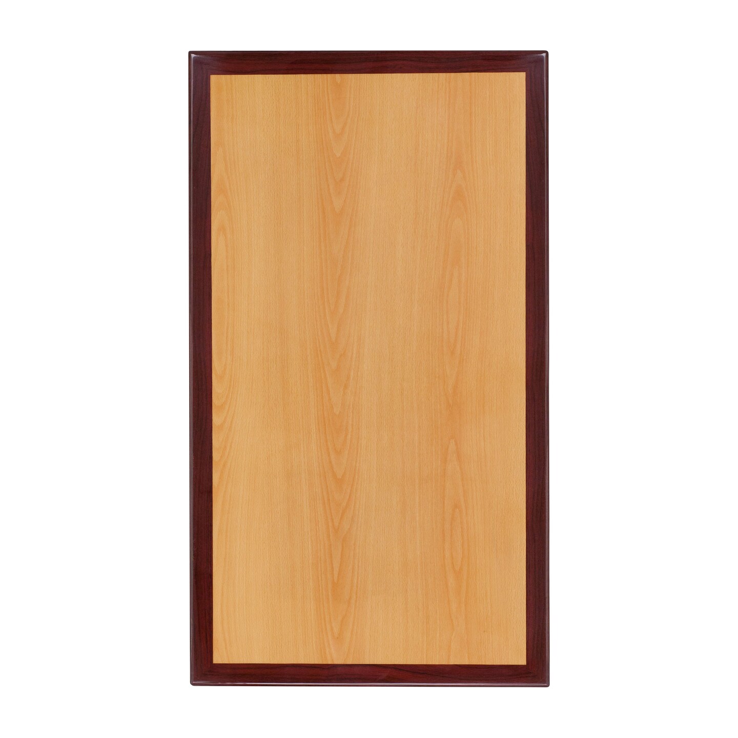 Emma and Oliver 30&#x22; x 42&#x22; 2-Tone High-Gloss Resin Table Top with 2&#x22; Thick Drop-Lip