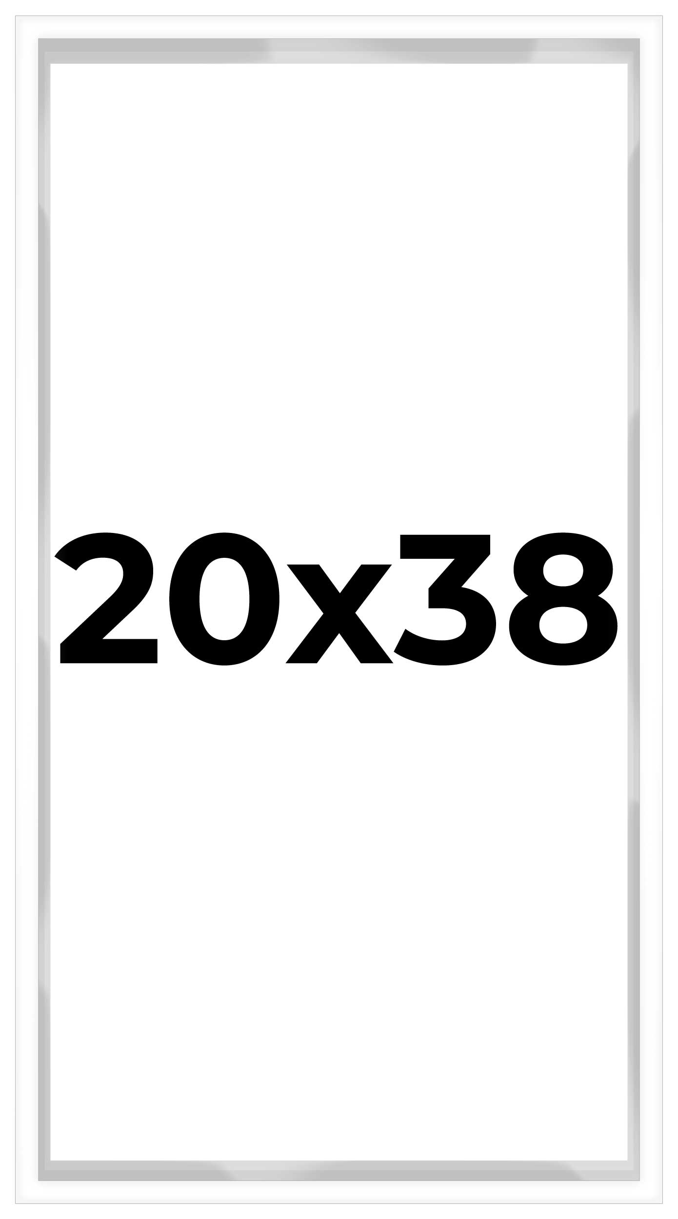20x38 Shadow Box 3/4" Depth White Picture Frame - UV Acrylic, Backing, Hanging Hardware