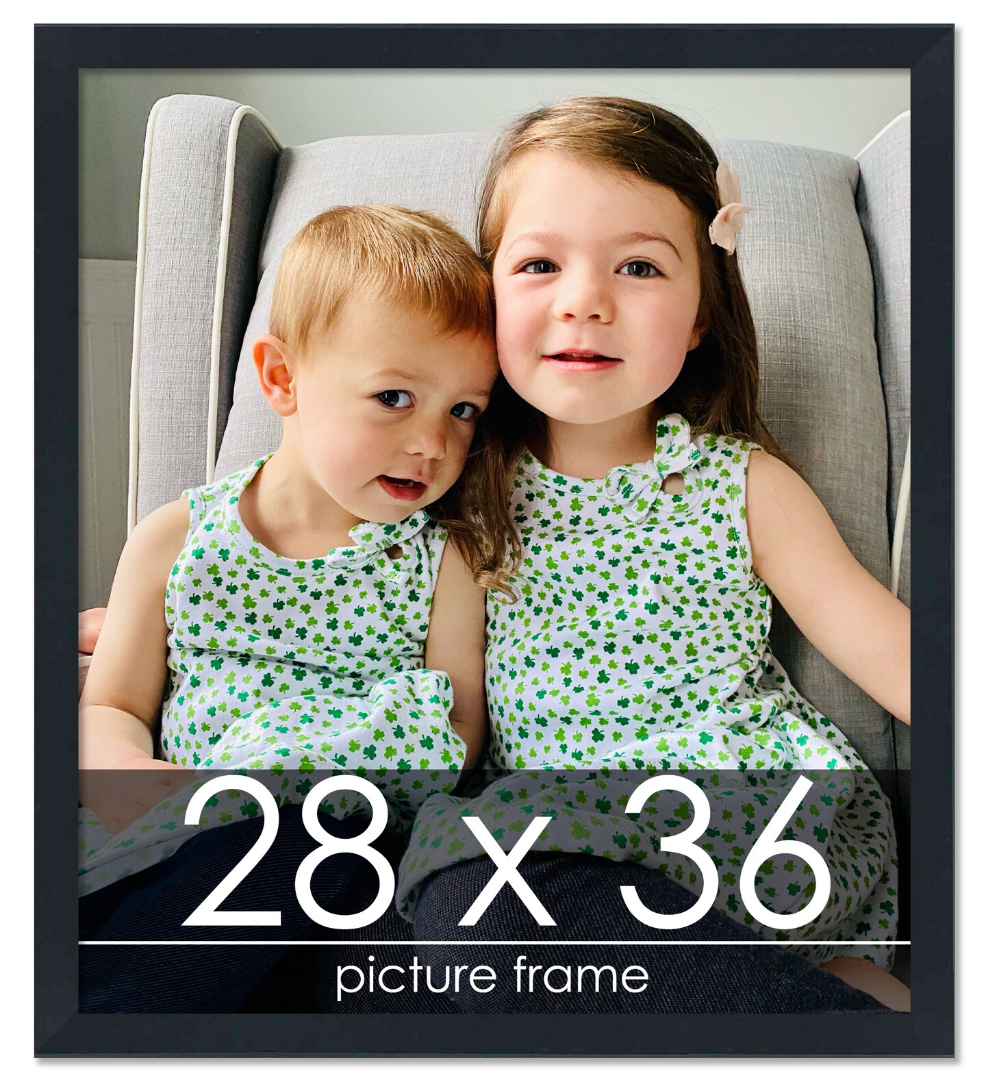 Slim Profile Black Picture Frame - UV Acrylic, Foam Board Backing, Hanging Hardware