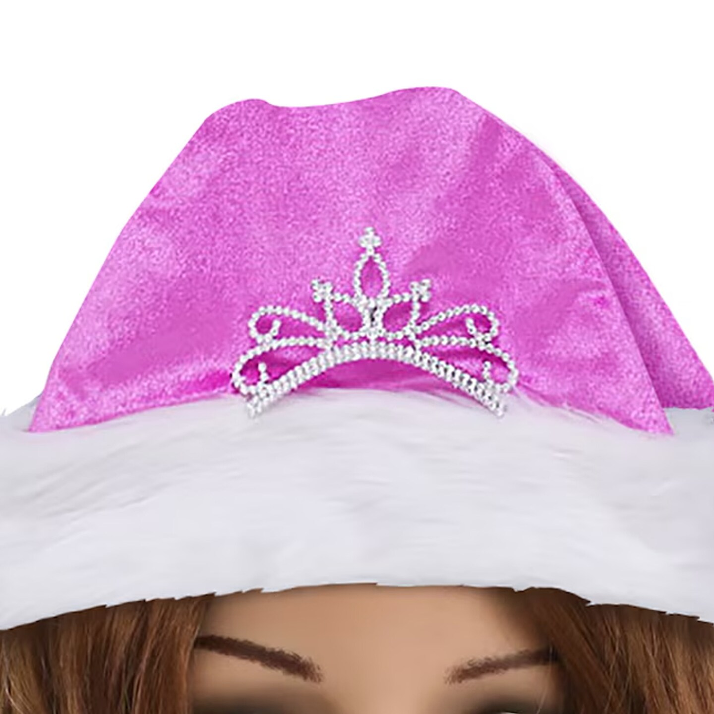 Holiday Living One Size Fits Most Pink Plush Santa Hat