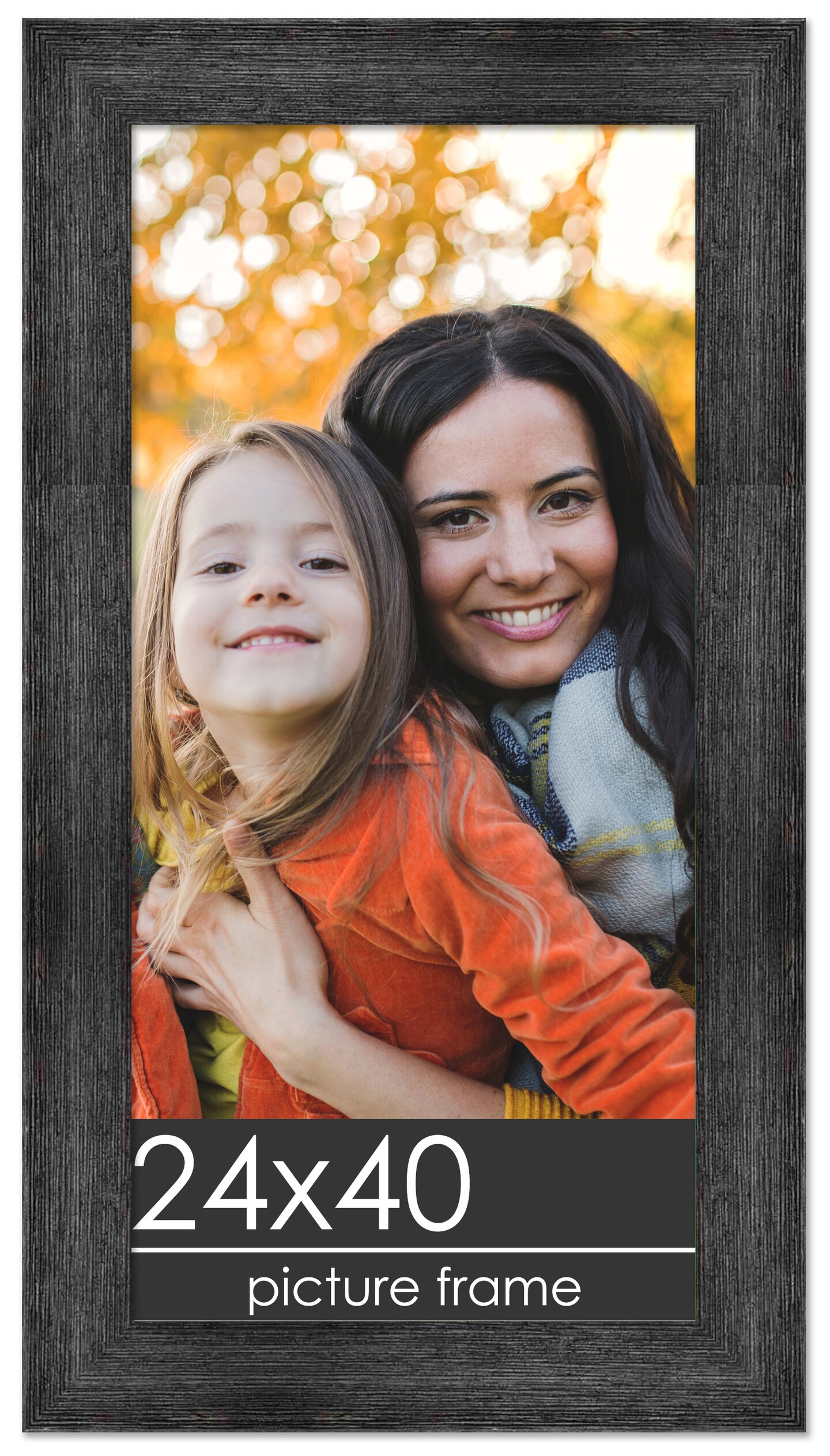 Contemporary Black Picture Frame - UV Acrylic, Foam Board Backing, Hanging Hardware