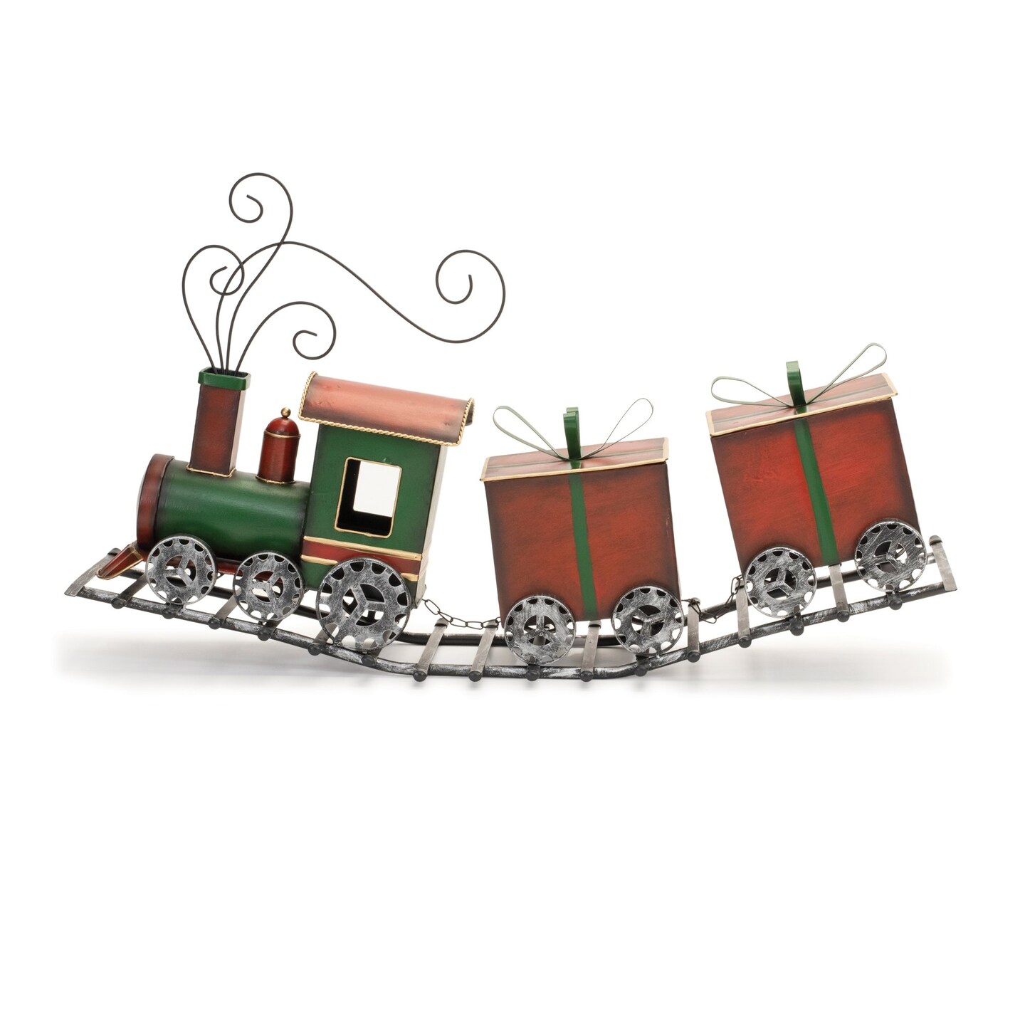 Melrose Train Christmas Figurine with Presents - 29.25" - Green and Red