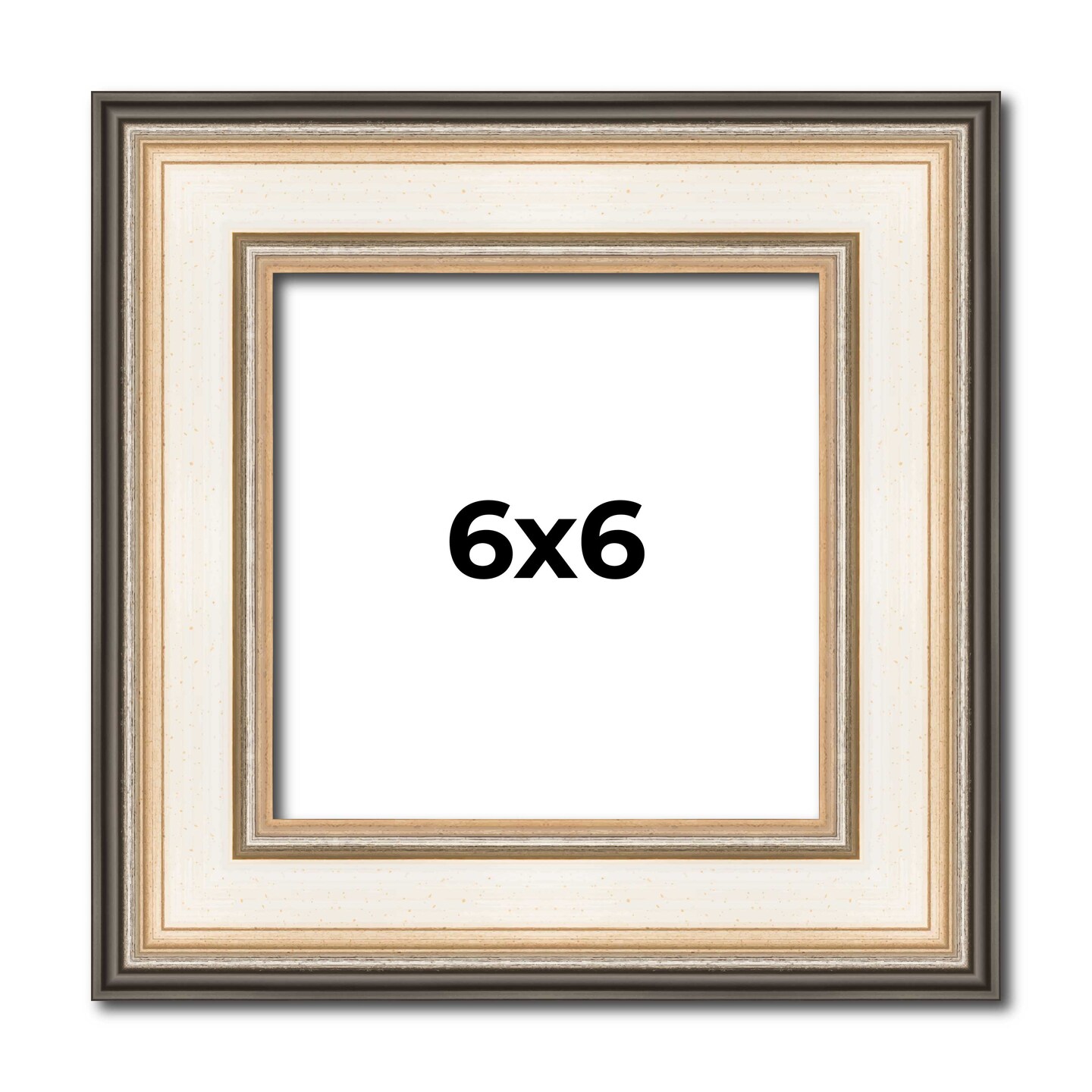 Square Contemporary Silver Picture Frame - UV Acrylic, Foam Board Backing, Hanging Hardware