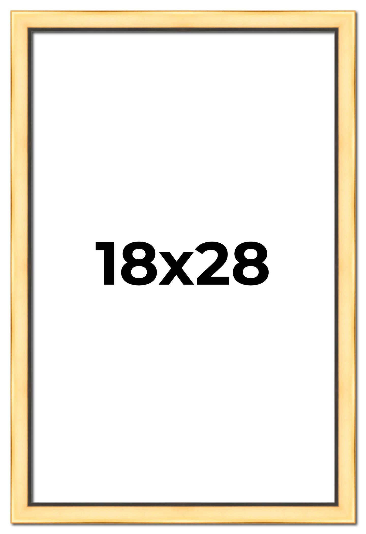 Simple Gold Picture Frame - UV Acrylic, Foam Board Backing, Hanging Hardware