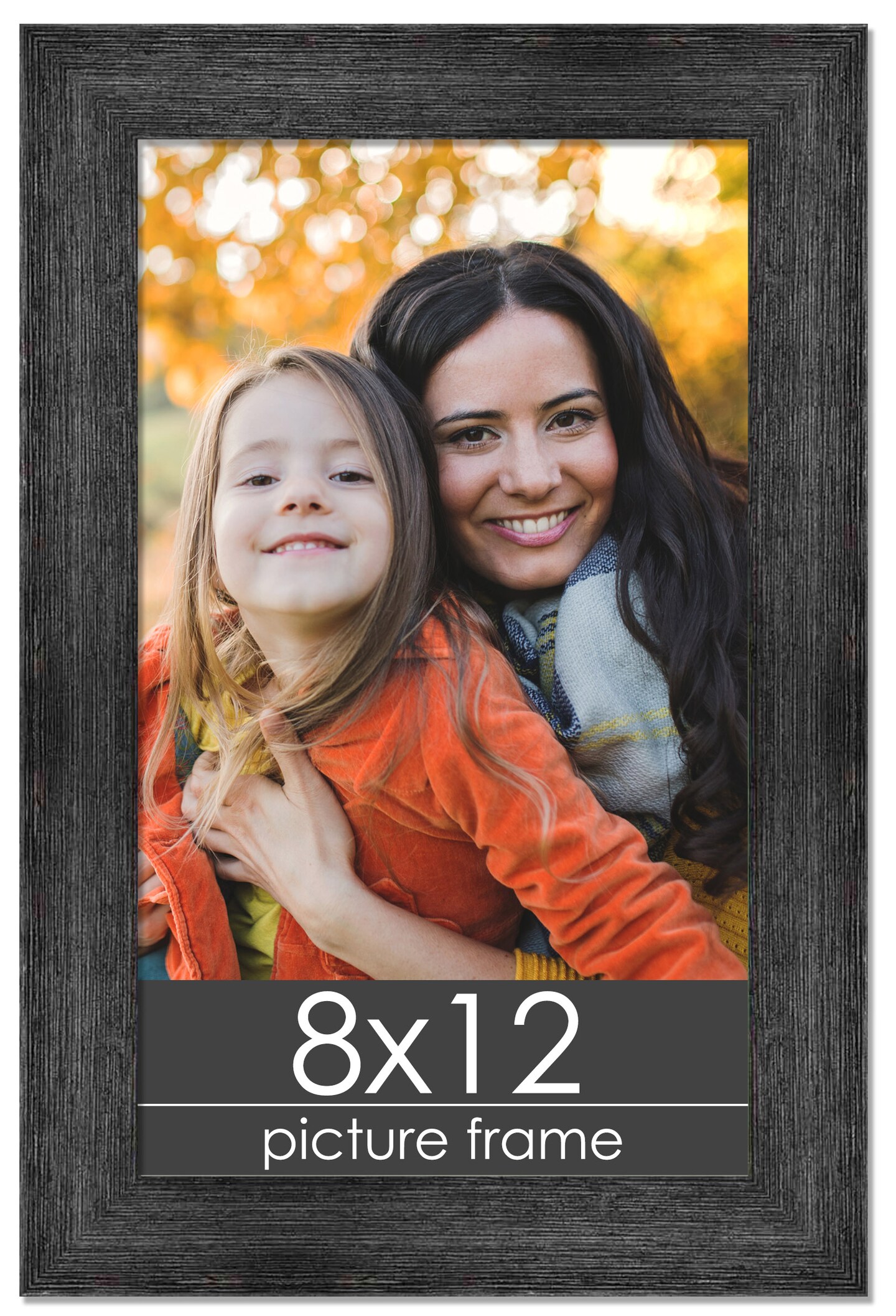 Photo Size Contemporary Black Frame - UV Acrylic, Foam Board Backing, Hanging Hardware