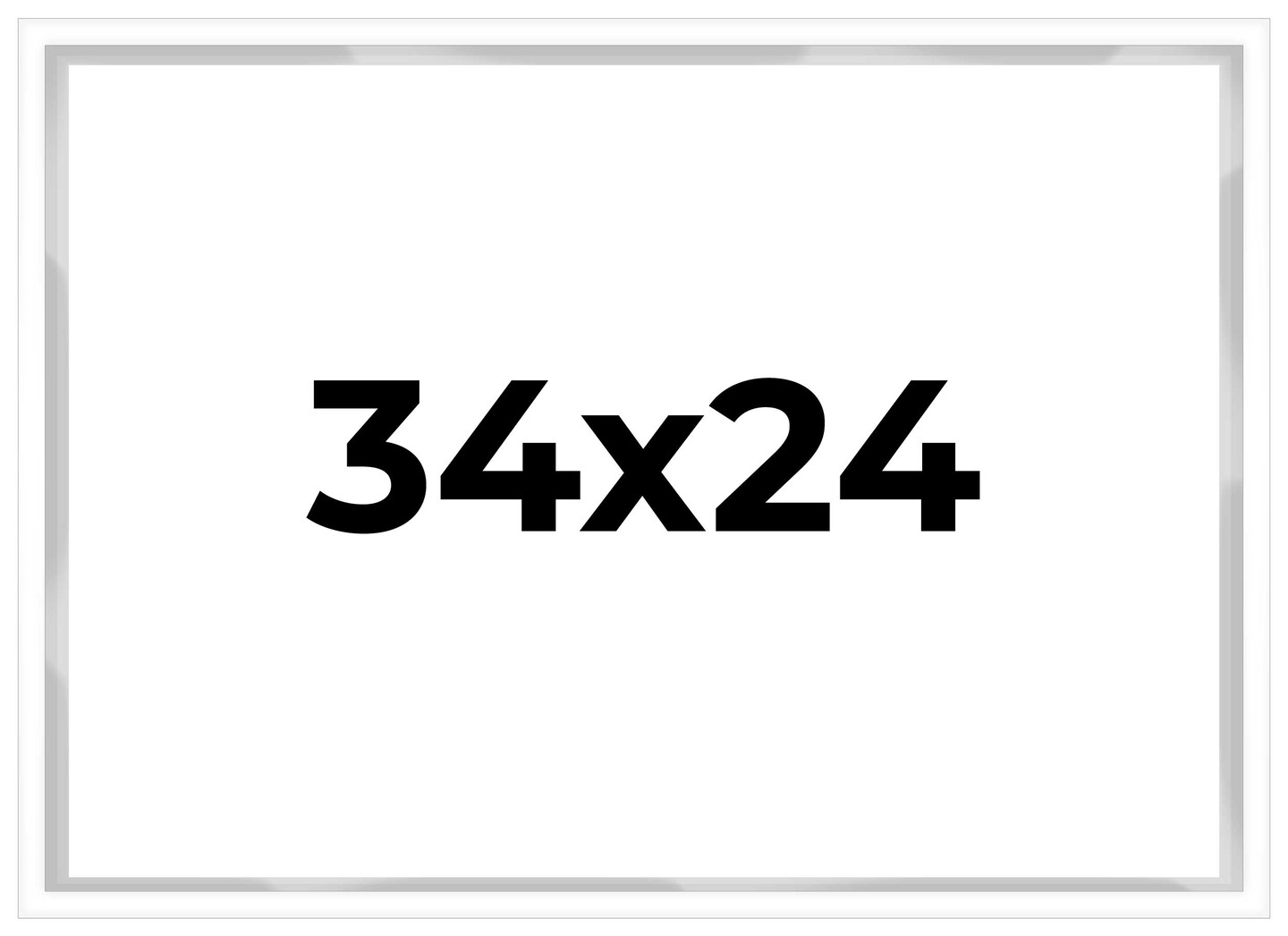 34x24 Shadow Box 3/4" Depth White Picture Frame - UV Acrylic, Backing, Hanging Hardware