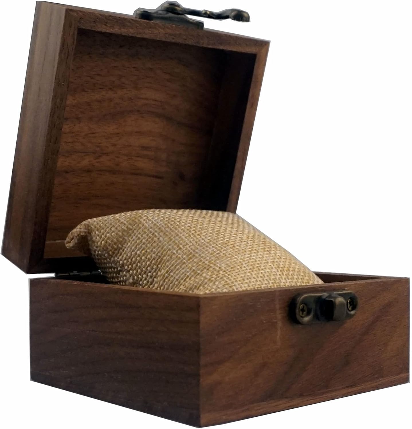 Walnut Wood Box for Crafts, Jewelry Box and watch box Wooden Keepsake Box Gift (Walnut)