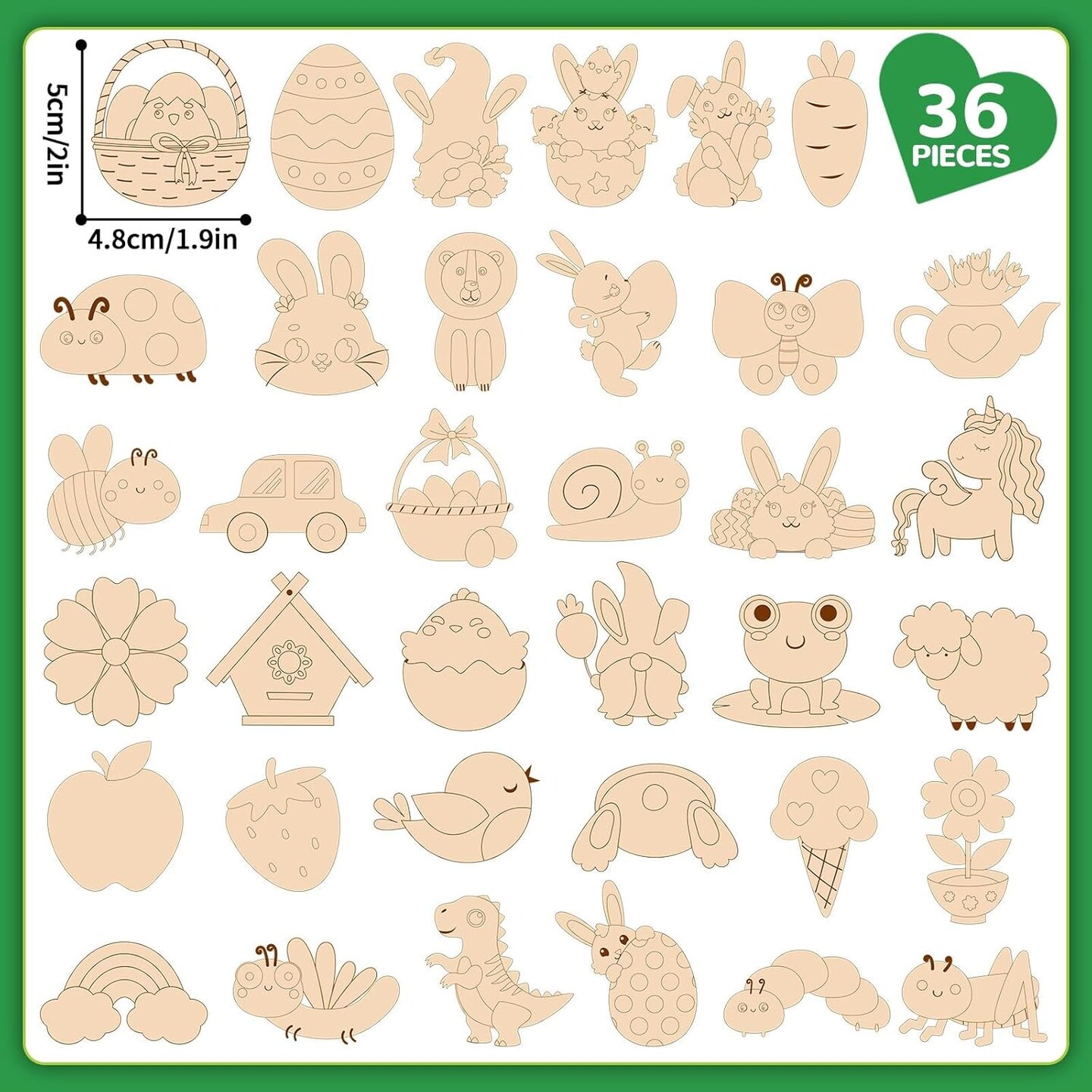 6 Pcs Spring Wooden Magnet Painting Craft Kit
