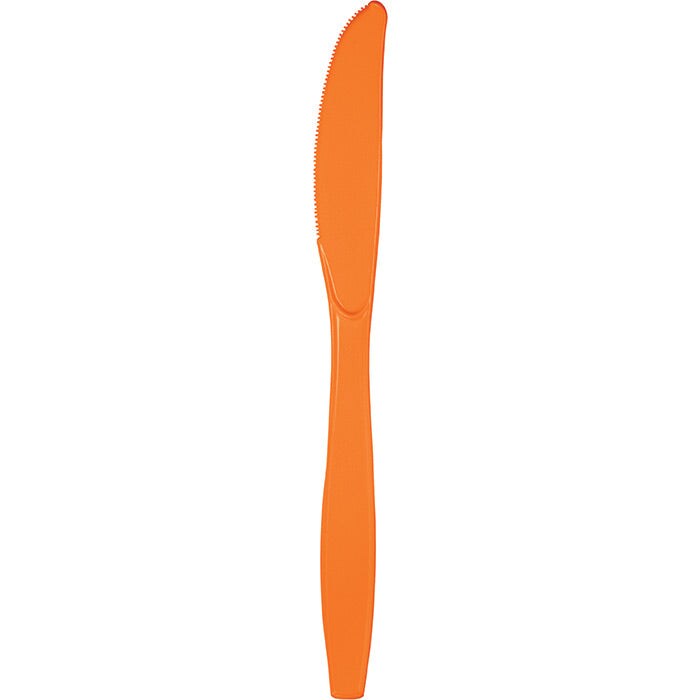 Bulk Pack of 100 Sunkissed Orange Plastic Knives