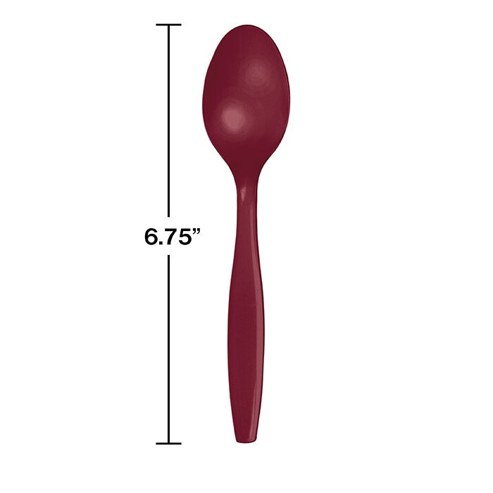 Burgundy Red Plastic Spoons (24/Pkg)