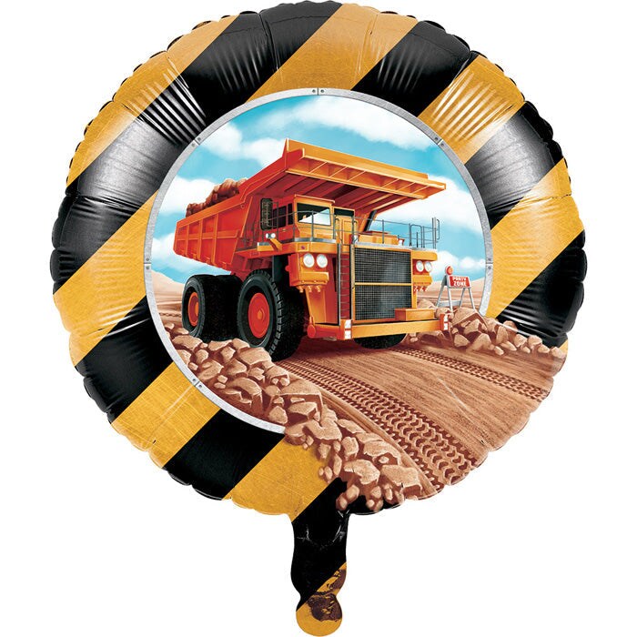 Bulk Pack of 2 Big Dig Construction Metallic Balloons 18&#x22;