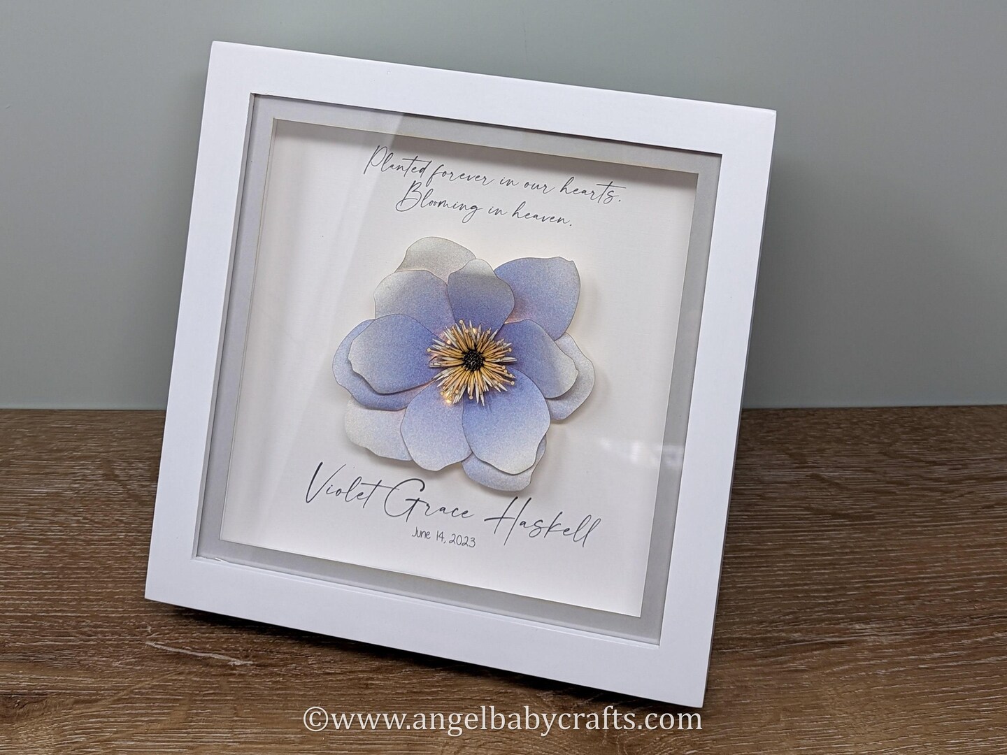3D Lighted Violet Memorial Gift | Infant Loss | Loss of a Daughter