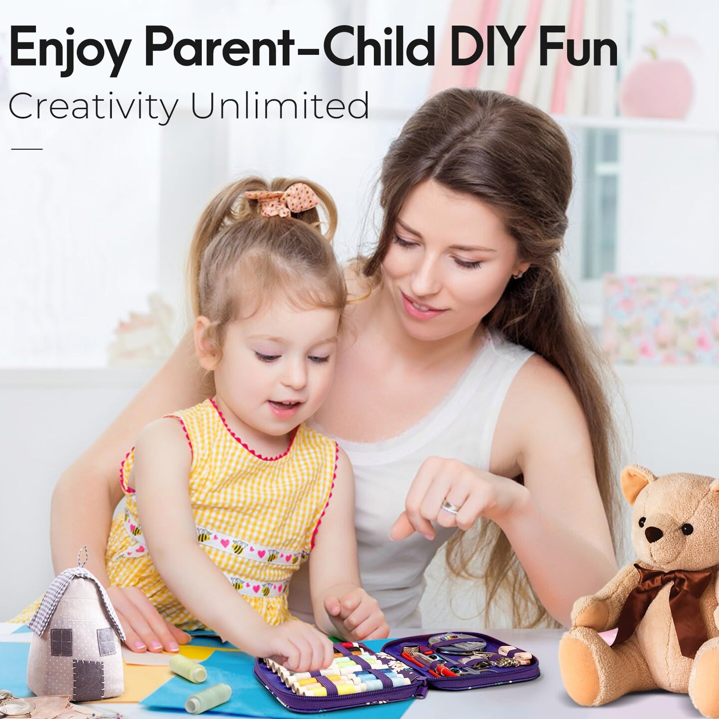 Coquimbo Sewing Kit Gifts for Grandma, Mom, Friend, Adults Beginner Kids Traveler, Portable Sewing Supplies Accessories with Case Contains Thread, Needle, Scissors, Measure Tape, Thimble etc