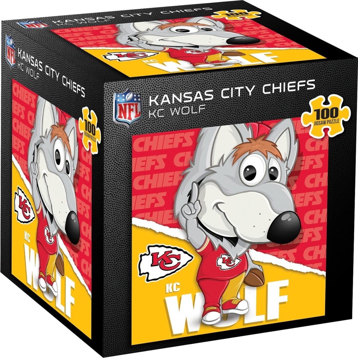 Kc Wolf Kansas City Chiefs Mascot 100 Piece Jigsaw Puzzle 10X10 Nfl Puzzle