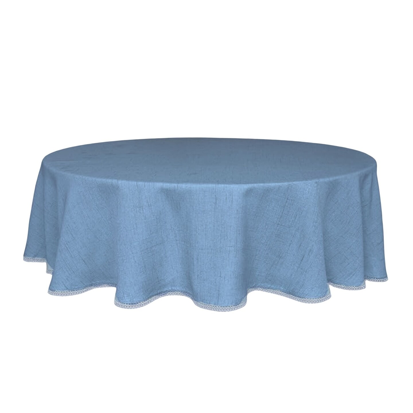 Lenox French Perle Solid Tablecloth, Periwinkle - 70"W x 70"L Round