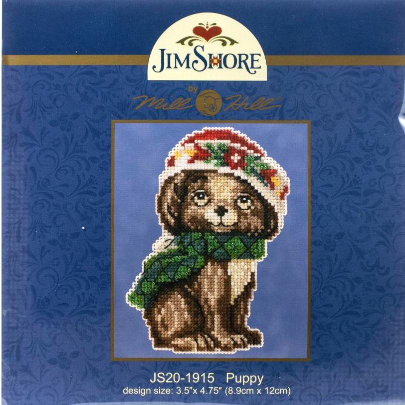 DIY Mill Hill Puppy Jim Shore Christmas Holiday Bead Cross Stitch Ornament Kit