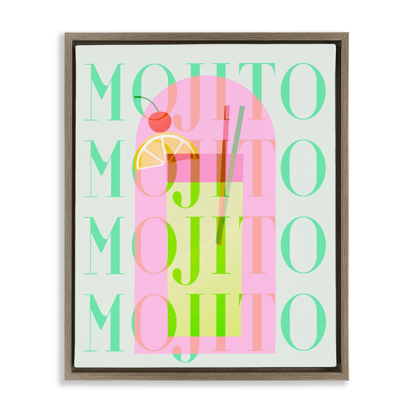 Stupell Industries Retro Pastel Mojito Floating Frame, design by Lil' Rue