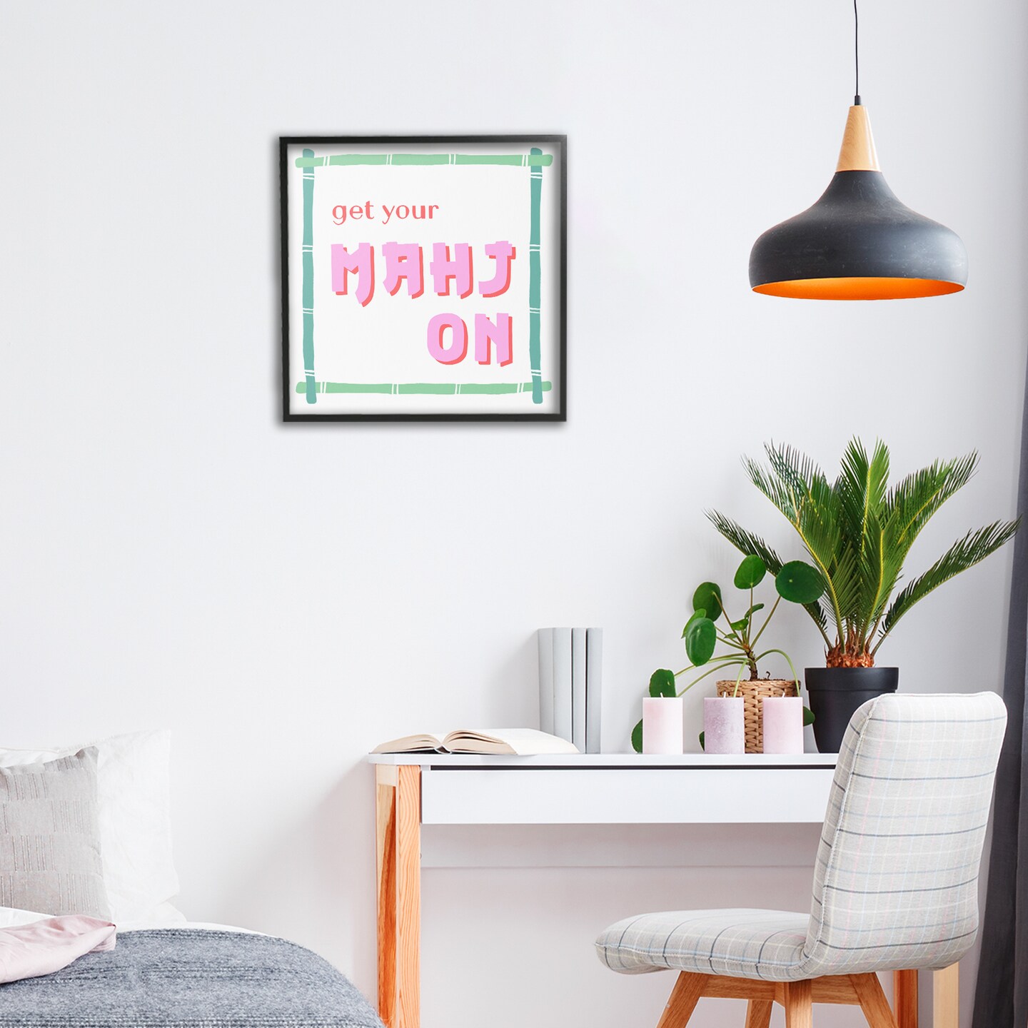 Stupell Industries Get Your Mahj On Framed Giclee, design by Krissy Mast