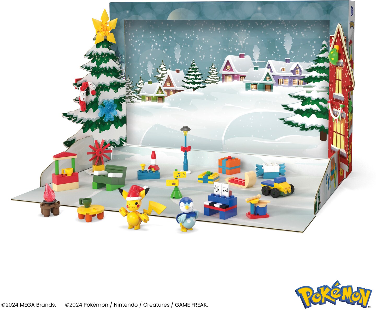 Mega Bloks - Pokemon Holiday Calendar, 202 Piece Building Toy Set  [COLLECTABLES] Calendar, Brick