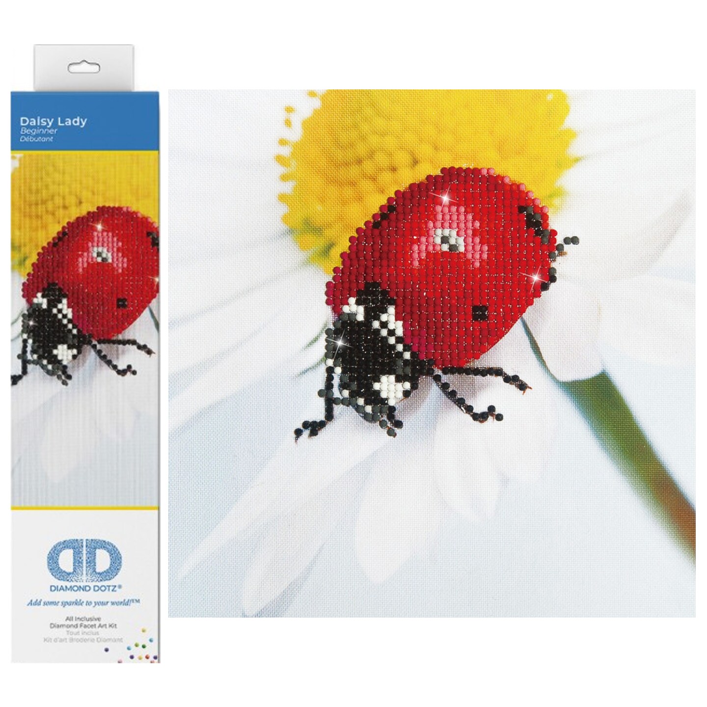 Diamond Dotz Daisy Lady Ladybug Diamond Painting Kits for Adults - Diamond Art Kits a Relaxing Creative Craft Kit with Dotz Gems 7.9x7.9
