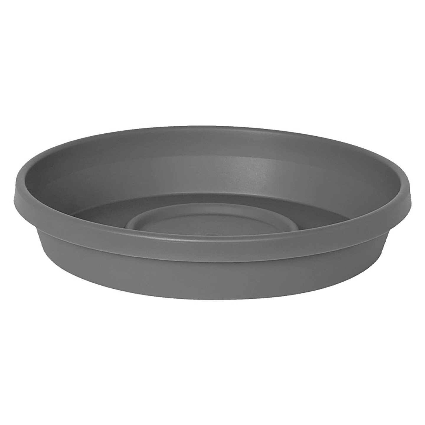 Bloem Terra Pot Round Drain Saucer: 24&#x22; - Charcoal - Tray For 17-24&#x22;, Matte Finish, Durable Resin, Ribbed Bottom, For Indoor and Outdoor Use, Gardening, Planter Not Included