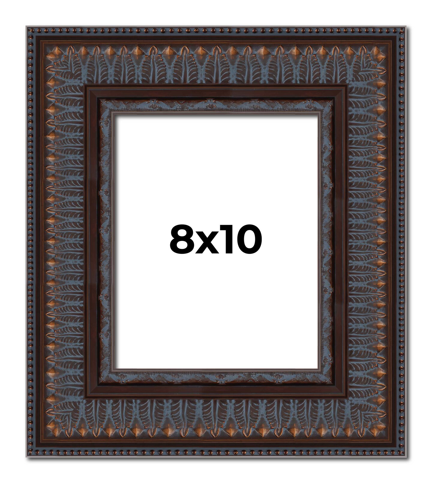 8x10 3.5&#x22; Wide Ornate Picture Frame with UV-Resistant Acrylic &#x26; Acid Free Backing, Available in 2 Finishes - Black and Brown