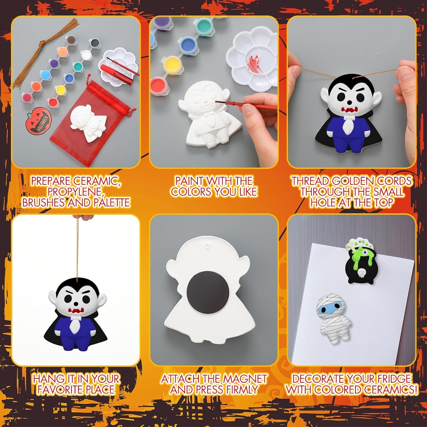 24 Sets Halloween Ceramics to Paint